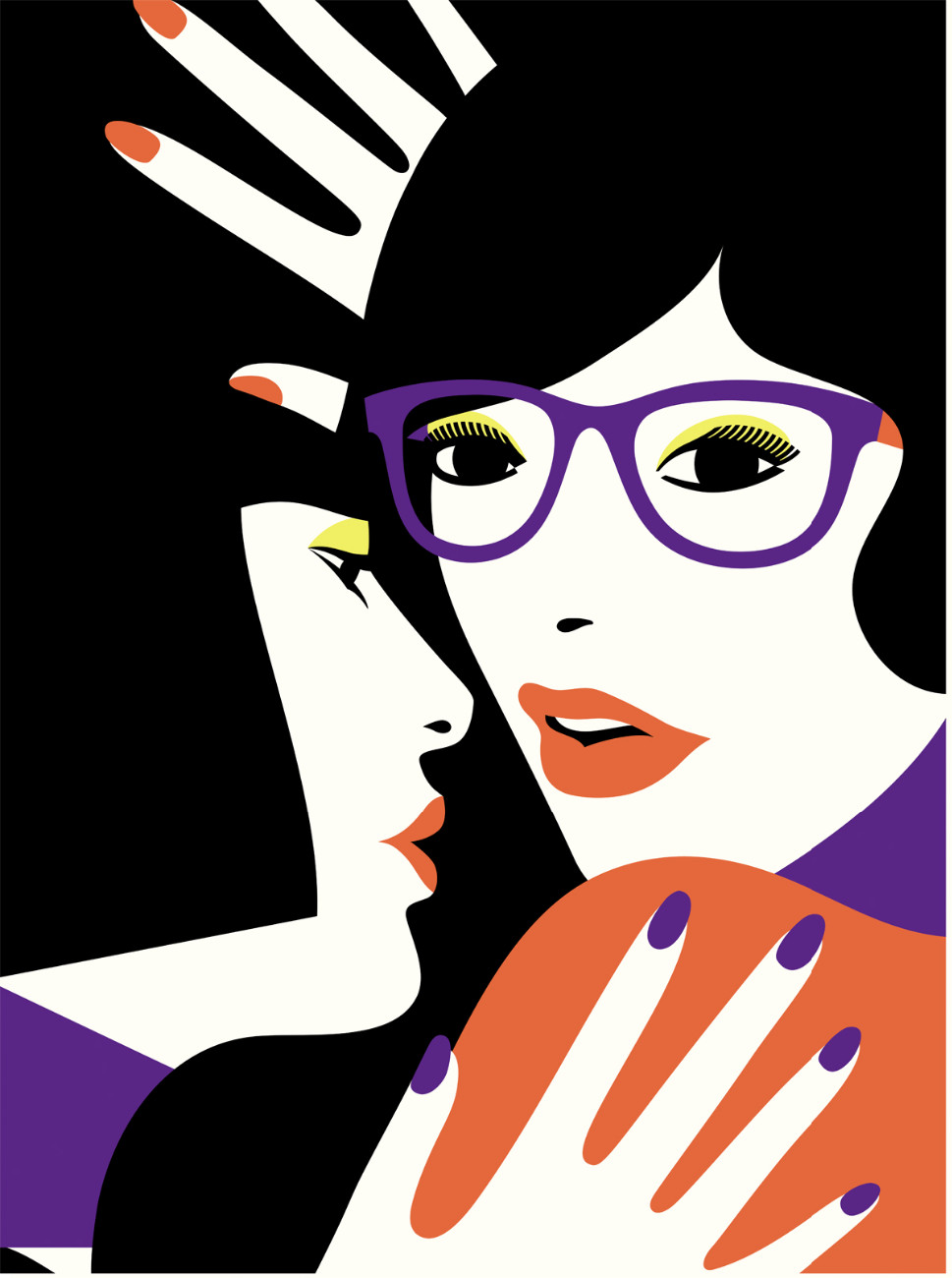 Cleo & Lea, illustration pour la Bay gallery, 2011 © Malika Favre