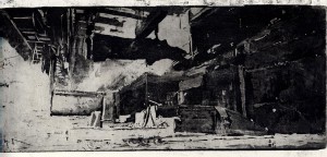 Michaël Matthys. MOLOCH 2003 Frémok-éditions. Gravure aquatinte sur cuivre