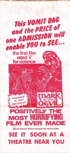 Sac à vomi,
La Marque du
Diable, 1980