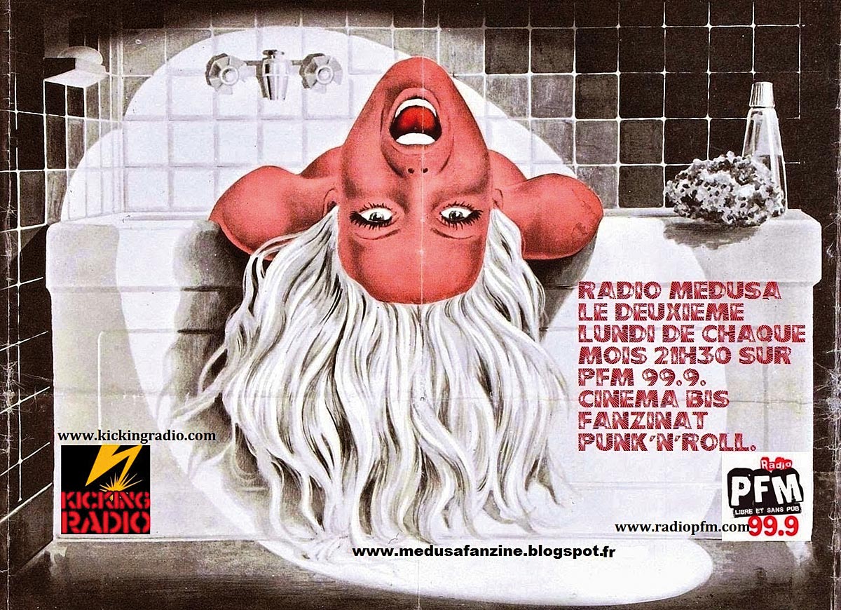 Radio Medusa sur PFM : émission consacrée à l’actualité du fanzinat et au cinéma bis. à écouter sur : www.radiopfm.com/ecoute-des-emissions/radio-medusa