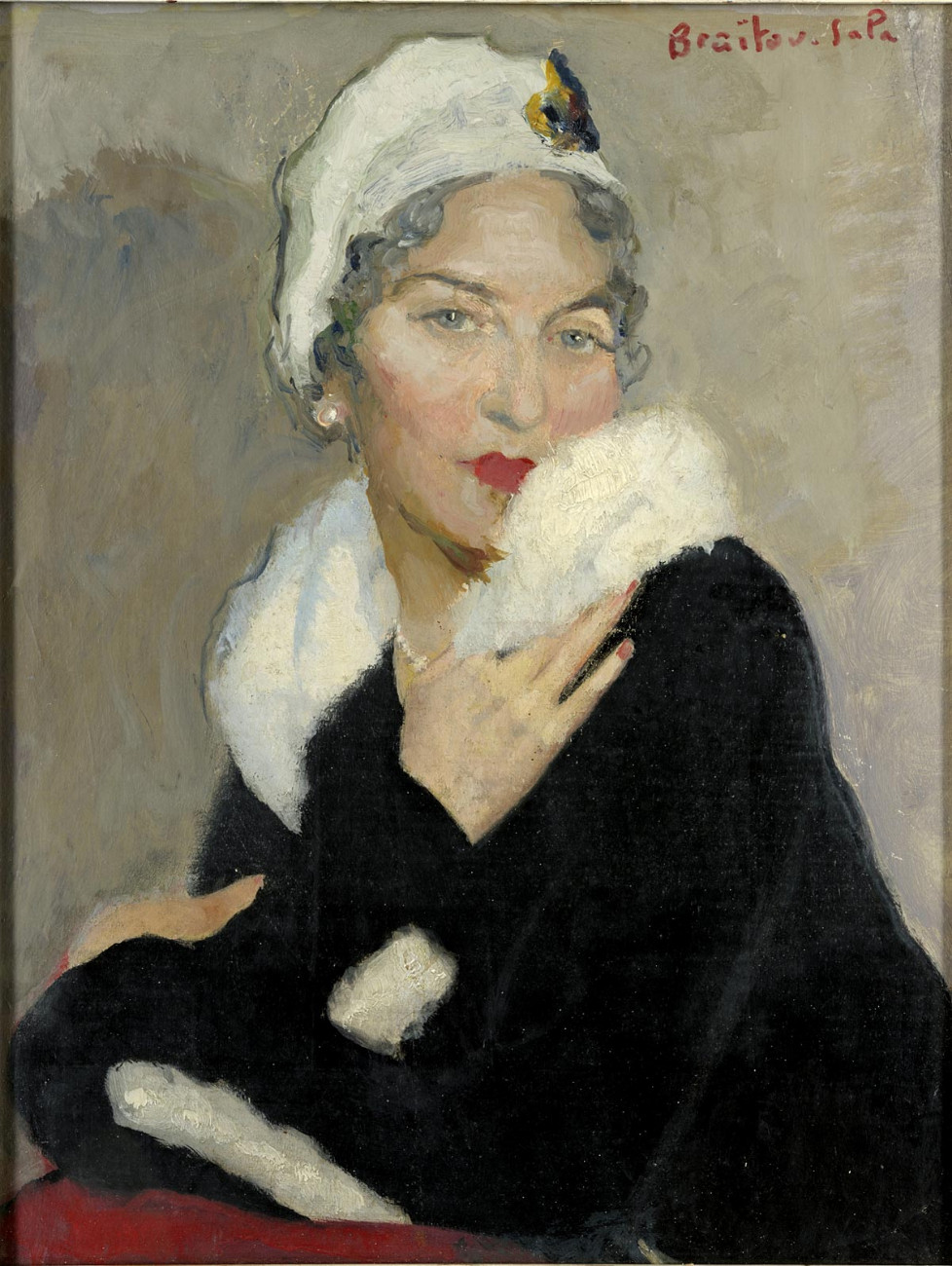 Braïtou-Sala (1885-1972), Portrait de Marie-Jeanne à l’hermine, 1935