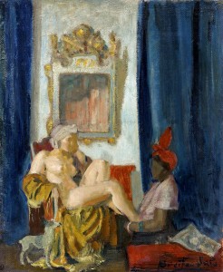 Braïtou-Sala (1885-1972), Nu au fauteuil et à la servante noire, s.d.
Huile sur isorel
H. 46 ; L. 38 cm
Collection particulière
Photographie : ©Alain Leprince
