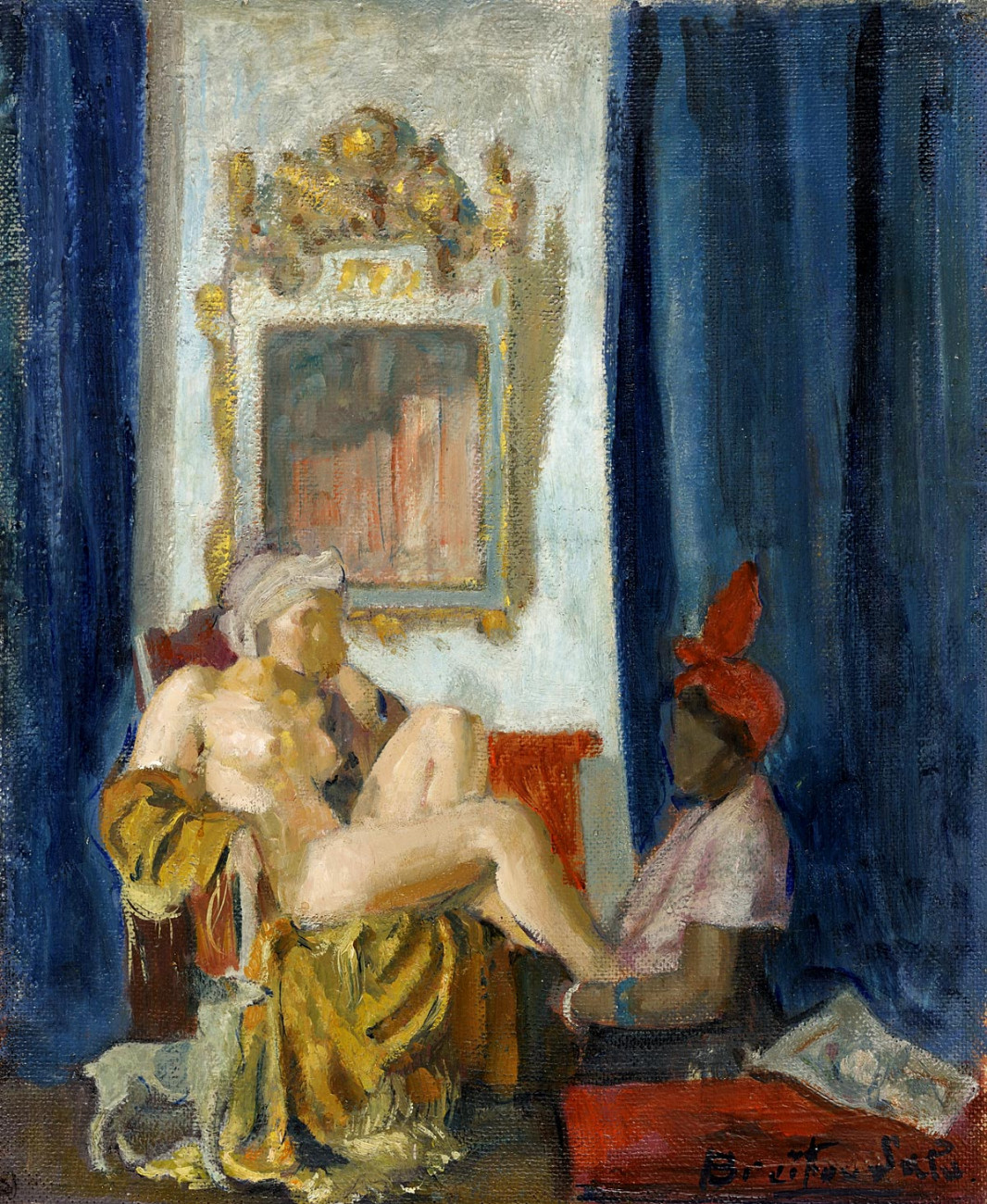 16. Braïtou-Sala (1885-1972), Nu au fauteuil et à la servante noire, s.d.
