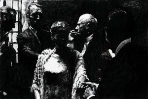 Laurent Lankmans, L'heure du loup , stylobille sur papier