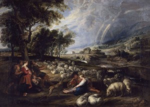 Pierre-Paul Rubens
Siegen, 1577 – Anvers 1640
Paysage à l'arc en ciel
Huile sur toile
Vers 1635
Valenciennes, Musée des Beaux-Arts
© RMN-Grand Palais / René-Gabriel Ojéda