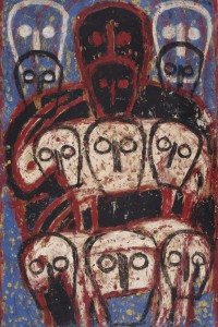 Sans titre, 1993. Acrylique et cire sur papier;
119,7 x 80 cm. Coll. de l’artiste. Photo : N. Dewitte / LaM. © M. Nedjar, 2016