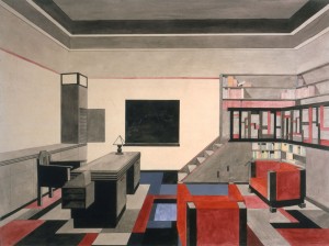 Marcel-Louis Baugniet, projet de bureau-bibliothèque pour un directeur d’usine, 1923. (Art déco)