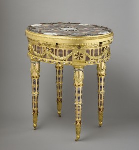Johann Christian NEUBER, 1779, Table offerte par le prince-électeur Frédéric-Auguste III de Saxe (1763-1827) au baron de Breteuil dite « Table de Teschen »