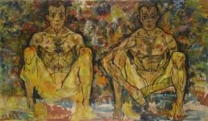 Squatting Men (Double Self-Portrait) Egon Schiele (1890-1918) Squatting Men (Double Self-Portrait), 1918 Oil on canvas 100 x 171 cm © Private Collection, Courtesy Richard Nagy Ltd., London