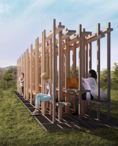 Cabanes Forest Living-Room © BOYU architects