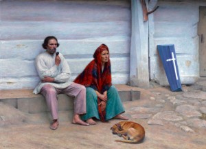 Cercueil de paysan
Trumna chłopska (titre en polonais)
GIERYMSKI Aleksander
1894
Huile sur toile
H. 141 cm ; L. 195 cm
Musée national – Varsovie
© Musée national de Varsovie / Piotr Ligier