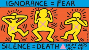 Ignorance = Fear, 1989, Poster 660 x 1141 mm
© Keith Haring Foundation / Collection Noirmontartproduction, Paris