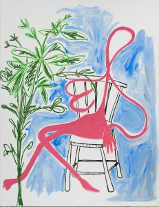 Xavier Noiret-Thomé, Nu rose assis après Henri, 2019 © Isabelle Arthuis