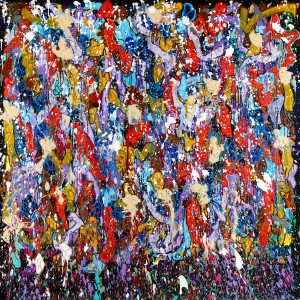 Bad Boys In Paris - Acrylique sur toile _JonOne_2020_ 200 x 200 - Repro_391©  Bruno Brouch