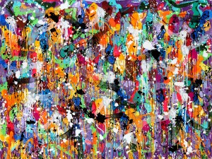 Government Names - Acrylique, encre et bombe aérosol sur toile, JonOne_2020_ 208 x 156 - Repro_645 ©  Bruno Brouch