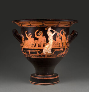 Cratère en cloche, scène de banquet, Vers 400 - 375 avant J.-C., Argile, Paris, musée du Louvre © RMN-Grand Palais (musée du Louvre) / Tony Querrec