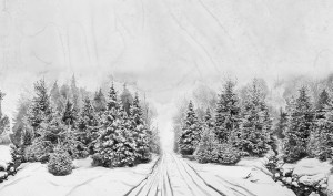 Hans Op de Beeck
Snow Landscape (Sreamlets and road) - 2019
Aquarelle sur papier, 117 × 282 cm / Collection particulière