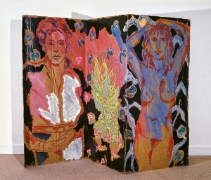 Catherine Viollet, Le Paravent, acrylique sur carton et linoleum collé, 1982. Don de l’artiste au musée des beaux-arts de Calais, 2022 © Adagp, Paris 2024