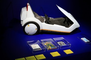 Sinclair C5 with high vis mast no copyright creative commons