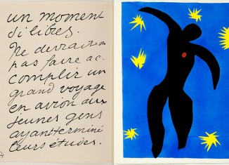 Henri Matisse, Jazz, Paris, Tériade, 1947, Planche VIII : Icare, planche au pochoir, donation Alice Tériade en
2000, musée départemental Matisse, Le Cateau-Cambrésis © Succession H. Matisse. Photo : Philip Bernard