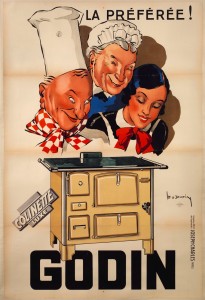 Affiche « Colinette luxe, la préférée ». Dessin de Léon Dupin, Imprimerie Joseph Charles, 1935. Lithographie. Collection Familistère de Guise.