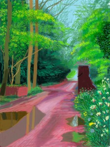 David Hockney, The Arrival of Spring in Woldgate, East Yorkshire in 2011 - 11 May
iPad drawing printed on four sheets of paper © David Hockney, Ersnt Collection