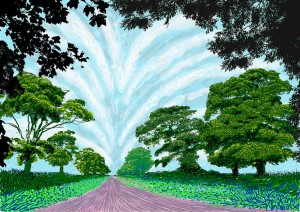 David Hockney, Summer Sky, 2008, Inkjet printed computer drawing on paper, © David Hockney, Collection Bagnouls