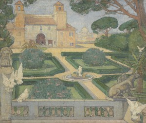 Odette Pauvert (1903-1966) Vue du jardin de la Villa Médicis 1928 Huile sur toile 46,4 x 54,8 cm Collection particulière Photo : Alain Leprince