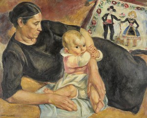 Odette Pauvert (1903-1966) La Veuve (Adèle et Odile) 1939 Huile sur toile 80 x 100 cm Collection particulière Photo : Alain Leprince