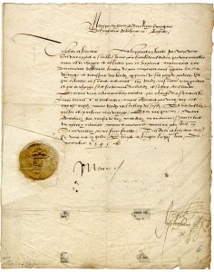 Lettre de Marie de Hongrie relative à un navire marchand d’Amsterdam, Bruges, 
12 novembre 1545 © Musée royal de Mariemont