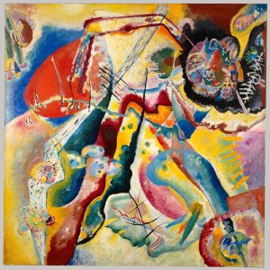 Vassily Kandinsky, Bild mit rotem Fleck (Tableau à la tache rouge), 25 février 1914,  Huile sur toile, 130 x 130 cm. Donation de Mme Nina Kandinsky en 1976. Collection Centre Pompidou. ©MNAM-CCI/Adam Rzepka/Dist. GrandPalaisRmn.