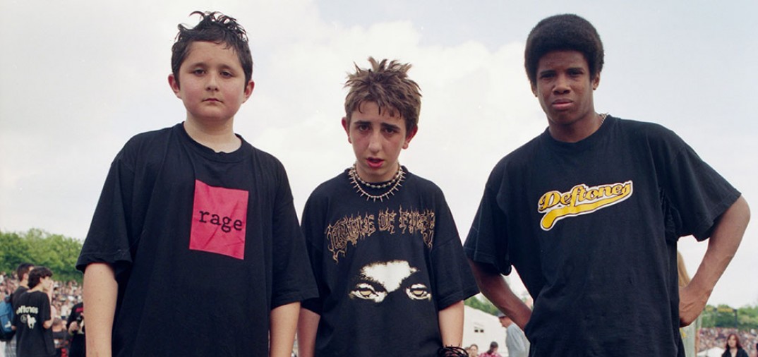 Kids looking at Camera, Ozzfest, Milton Keynes Bowl, UK, 2001.© Rebecca Lewis _ Museum of Youth Culture