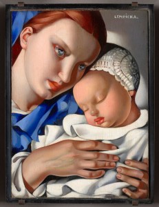 Tamara de Lempicka, Mère et enfant, 1932, peinture sur contreplaqué, collée et clouée sur une structure en tasseaux de résineux cloués, Beauvais, MUDO-Musée de l’Oise © Tamara Art Heritage / Adagp, Paris, 2026
© GrandPalaisRmn (musée départemental de l'Oise) / Stéphane Maréchalle