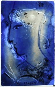 Marc Chagall	Double profil	circa 1964	Verre doublé bleu sur blanc, gravé et peint à la grisaille	18,7 x 11,6
cm	Collection particulière	©Pascal Stritt/ ©SABAM 2026