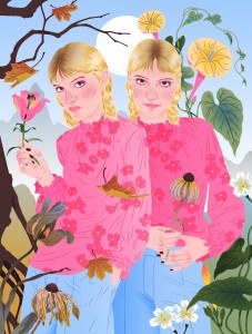 Editorial illustration for ELLE Beauty, titled In the Eye of the Beholder.