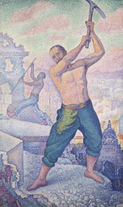 Paul SIGNAC Le Démolisseur, 1897-1899 Huile sur toile H. 255 ; L. 154 cm Paris, Musée d'Orsay Inv. AM 2735
© GrandPalaisRmn (musée d'Orsay) / Stéphane Maréchalle